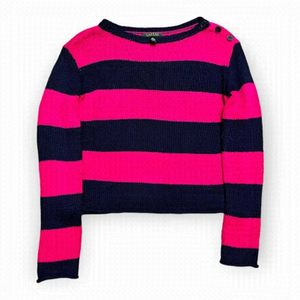 Ralph Lauren LAUREN Striped Knit Designer Sweater - Womens Medium